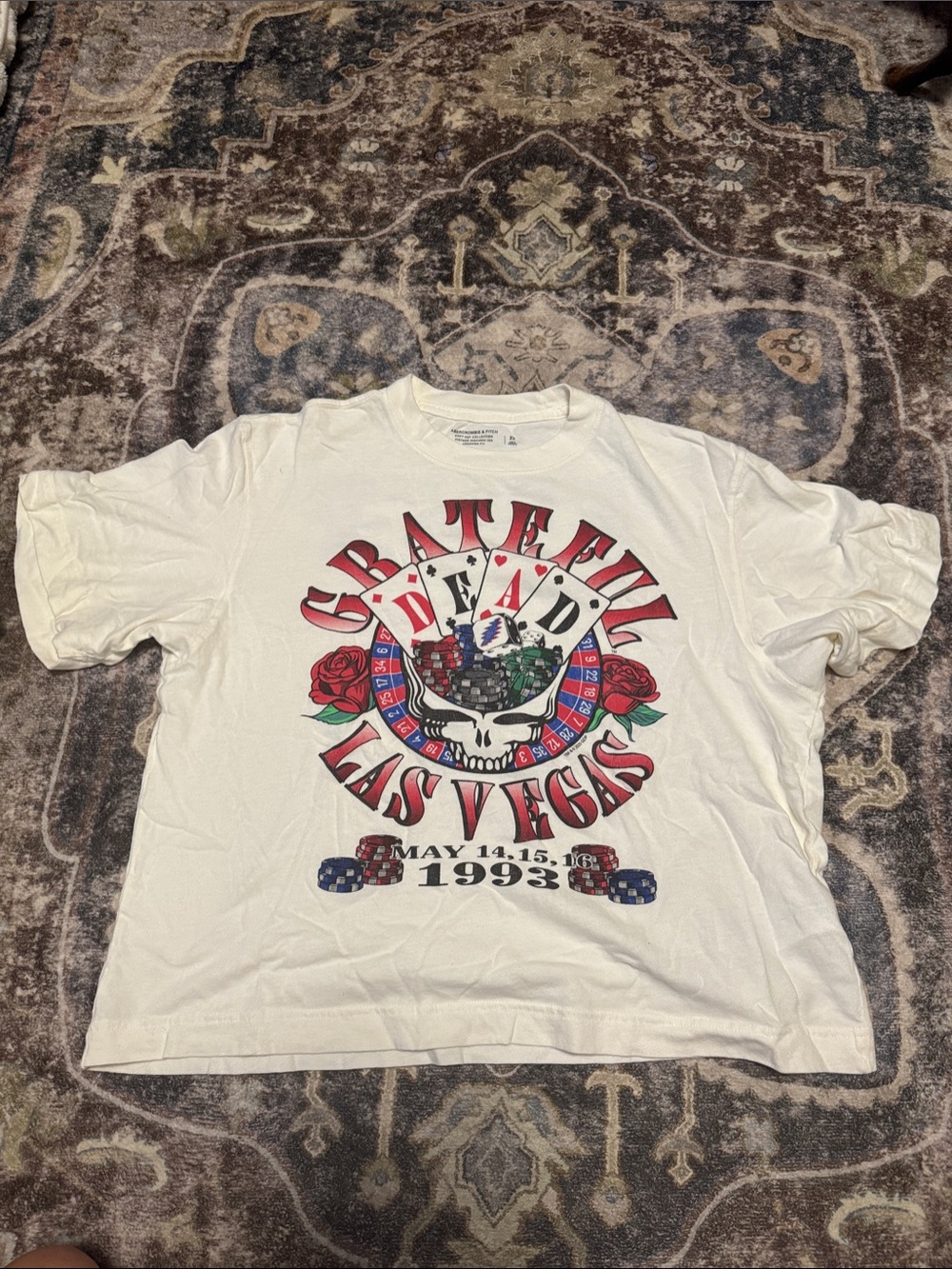 Abercrombie & Fitch White Grateful Dead Las Vegas Graphic Tee